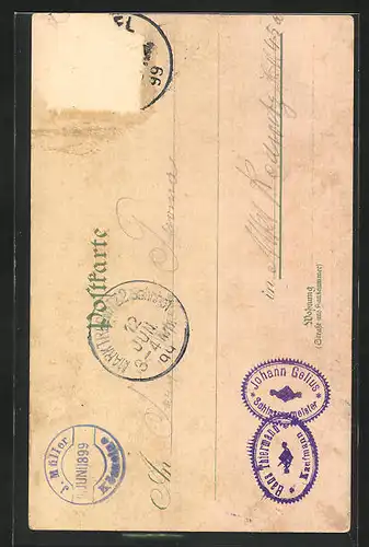 Lithographie Wunsiedel /Fichtelgebirge, Gasthof Waldhaus Waldstein, Teilansicht, Haberstein, Kösseina