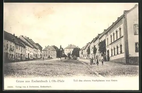 AK Eschenbach i. Ob.-Pfalz, Teil des oberen Stadtplatzes von Osten