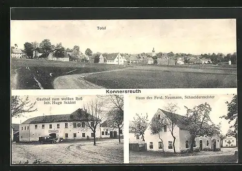 AK Konnersreuth, Gasthof zum weissen Ross, Haus des Ferd. Neumann Schneidermeister, Totalansicht