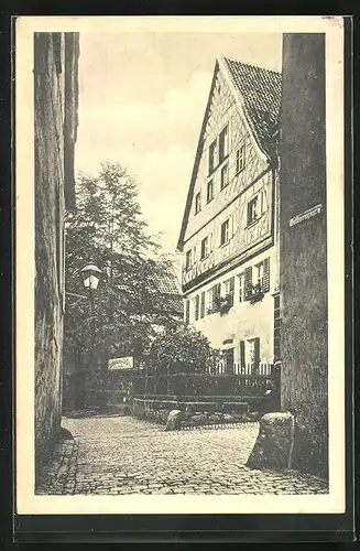 AK Kulmbach, das Weiss'sche Haus im Oberhacken mit Huthergasse