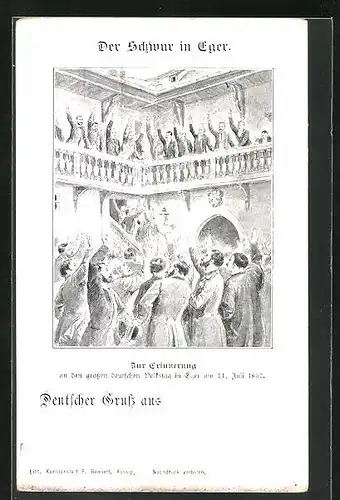 AK Eger, Volkstag am 11.07.1897, Der Schwur