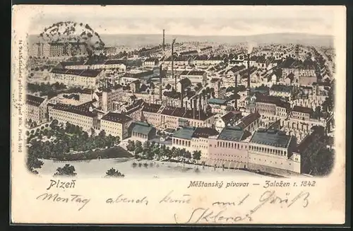 AK Plzen, Mestansky pivovar, Zalozen r. 1842