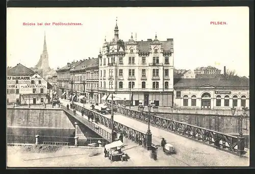AK Pilsen, Brücke bei der Podebradstrasse