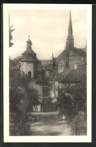 AK Pilsen /Plzen, Strassenpartie aus der Vogelschau