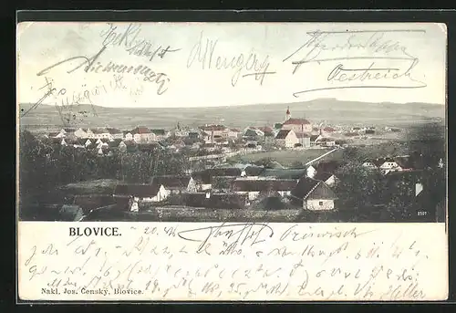 AK Blovice, Panorama mit Fernblick