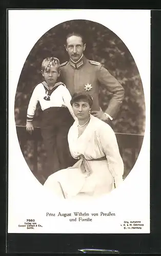 AK Prinz August Wilhelm von Preussen und Familie