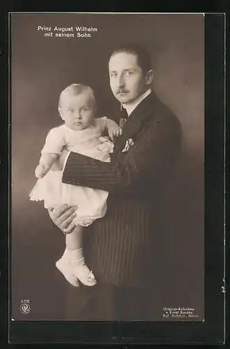AK Prinz August Wilhelm von Preussen mit seinem Sohn