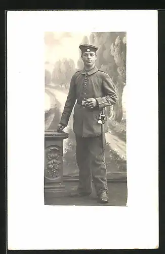 Foto-AK Soldat in Uniform, Uniformfoto