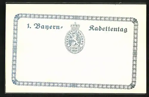 AK 1. Bayern-Kadettentag 1920