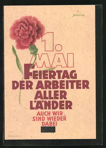 AK 1. Mai - Feiertag der Arbeiter aller Länder