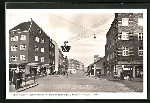 AK Rheinhausen-Hochemmerich, Krefelder Strasse Ecke Friedrich-Alfred-Strasse