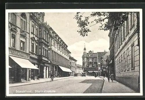 AK Stassfurt, Steinstrasse mit Geschäften