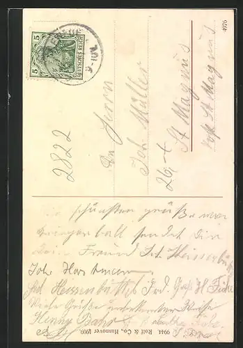 AK Schwanewede, Gasthof Joh. Solte, Kirche