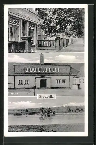 AK Biederitz, Kolonialwaren Kurt Knauer, Schule
