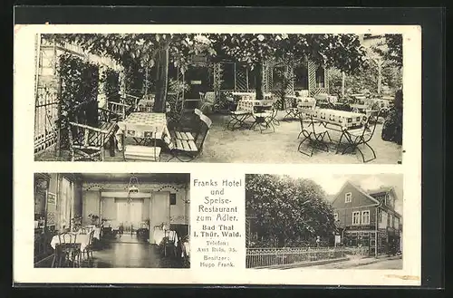 AK Bad Thal i. Thür. Wald, Franks Hotel und Restaurant zum Adler, Innenansicht, Garten