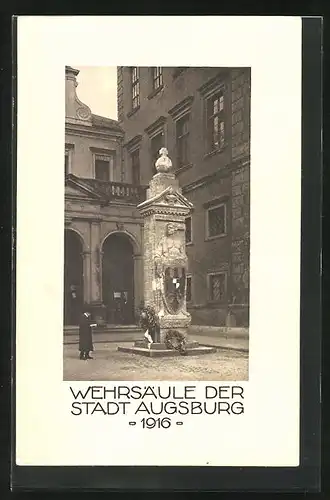 AK Augsburg, Nagelung Wehrsäule, Kriegshilfe 1916