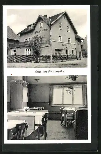 AK Neuhaus / Pegnitz, Gasthaus zur Linde, Finstermühle, Innenansicht