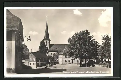 AK Presseck /Frankenwald, Marktplatz an der Kirche