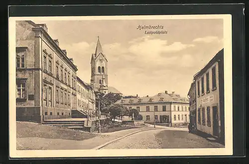 AK Helmbrechts, Luitpoldplatz an der Kirche