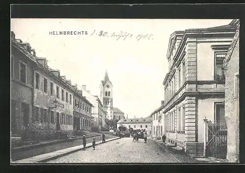 AK Helmbrechts, Hauptstrasse an der Kirche