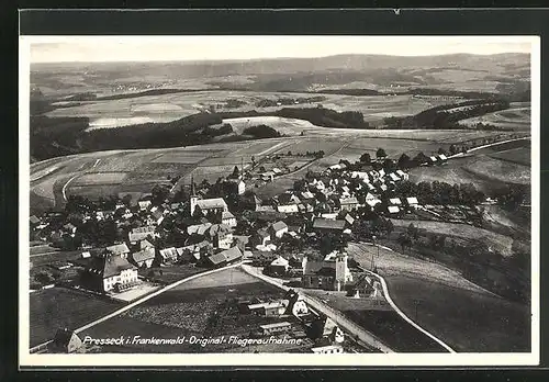 AK Presseck /Frankenwald, Fliegeraufnahme der Stadt