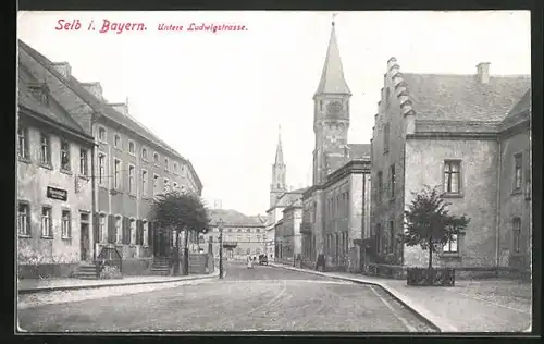 AK Selb /Bay., Hauptstrasse zur Kirche