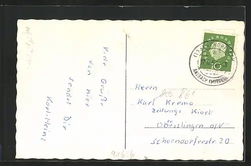 AK Schopfloch /Mfr., Strassenpartie, Denkmal, Gebäudeansicht