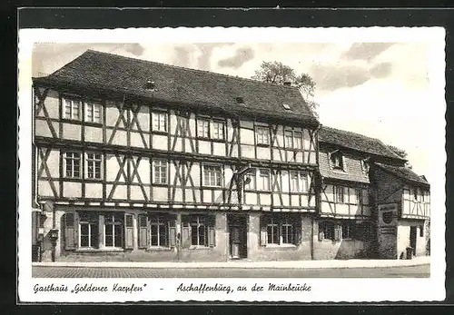 AK Aschaffenburg /Main, Gasthaus Goldener Karpfen