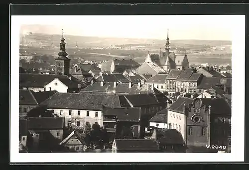 AK Schlan / Slany, Panorama über die Stadt mit Synagoge