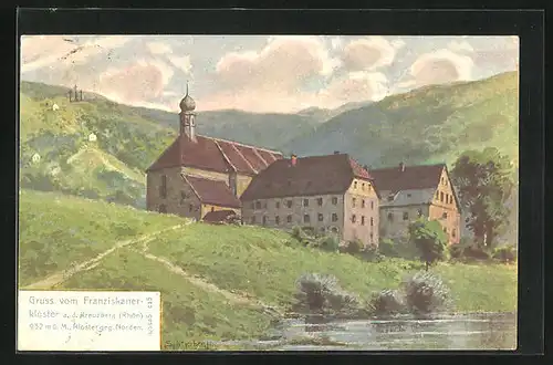 Künstler-AK Bischofsheim, Franziskanerkloster a. d. Kreuzberg