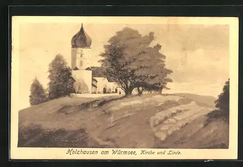 AK Holzhausen /Würmsee, Kirche und Linde