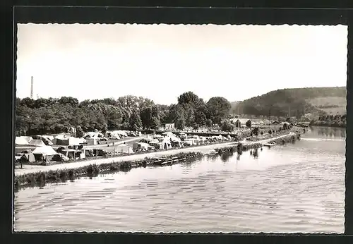 AK Karlstadt, Partie am Main mit Campingplatz