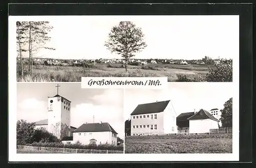 AK Grossohrenbronn /Mfr., Kirche, Ortsansicht