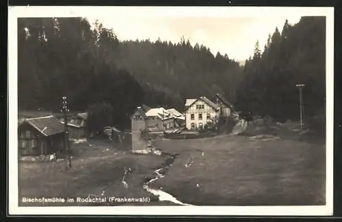 AK Helmbrechts, Blick auf den Gasthof Bischofsmühle