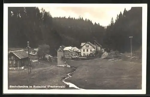 AK Helmbrechts, Gasthaus Bischofsmühle in Alleinlage im Wlad