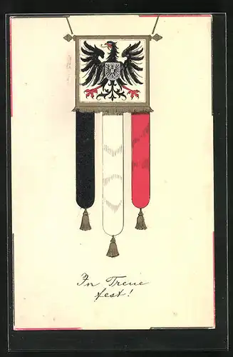 AK Reichsadler und Kaiserreichsfahne