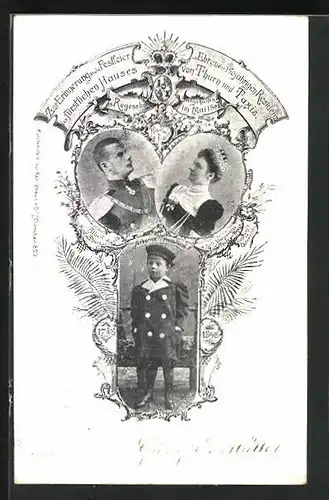 AK Albert und Margarethe von Thurn & Taxis mit Erbprinz