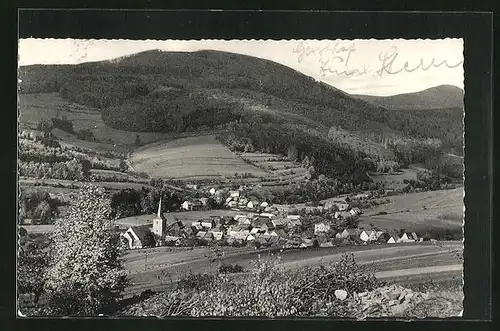 AK Oberbach /Rhön, Ortsansicht mit Bergen