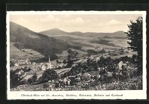 AK Oberbach /Rhön, Ortsansicht mit Rückberg, Beilstein und Eierhauck