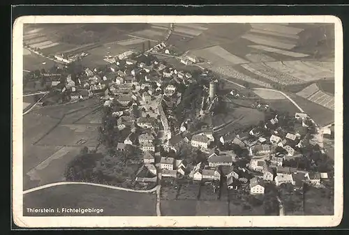 AK Thierstein /Fichtelgeb., Fliegeraufnahme mit Ruine