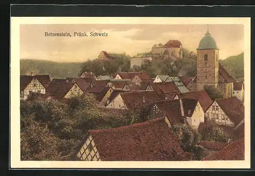 AK Betzenstein /Fränk. Schweiz, Ortspartie mit Kirche