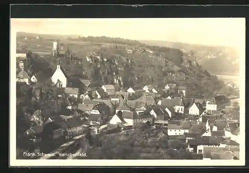 AK Waischenfeld, Totalansicht mit Gebirge