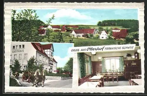 AK Ottenhof, Gasthaus zum grünen Kranz, Innenansicht, Ortsansicht