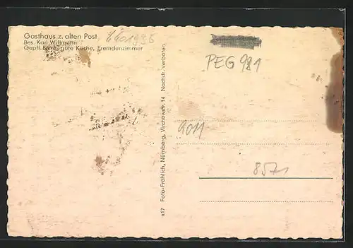 AK Leupoldstein, Gasthaus zur alten Post, Ortsansicht