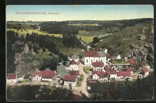 AK Oberailsfeld, Ortsansicht mit Kirche