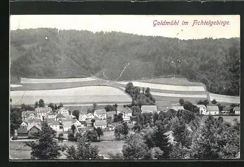 AK Goldmühl, Ortsansicht mit Bergen