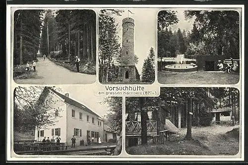 AK Kirchenlamitz, Forsthaus Vorsuchhütte, Aussichtsturm am Kornberg