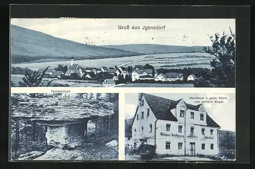 AK Igensdorf, Gasthaus z. goldenen Stern von Johann Kögel, Teufelstisch