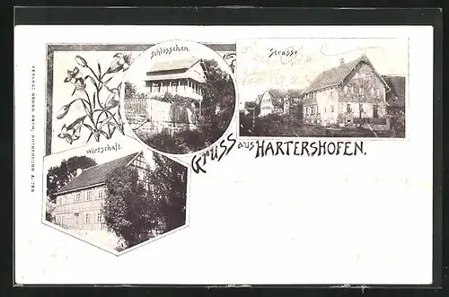 AK Hartershofen, Schlösschen, Strassenpartie, Gasthaus
