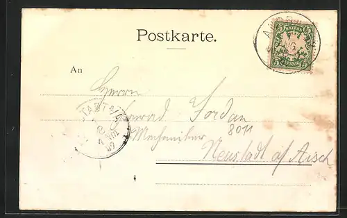 Lithographie Ansbach, X. Bayerisches Turnfest 1897, Turnhalle, Kgl. Orangerie